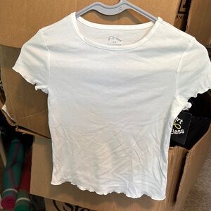 Art Class White Fitted Ribbed Short Sleeve Tee